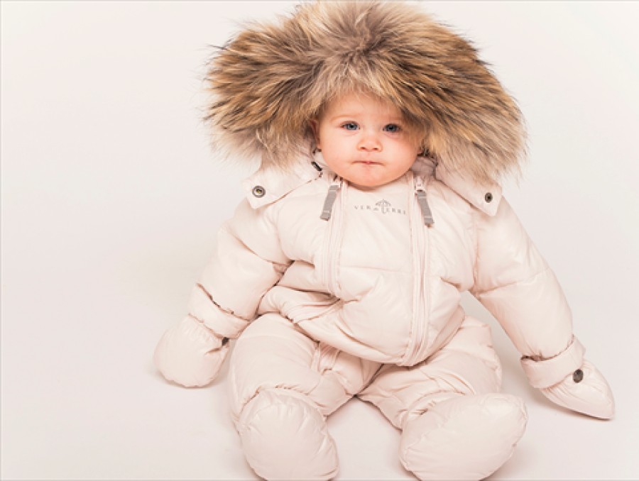 Baby Ver de Terre Coveralls | Ver De Terre Rose Powder Baby Down Snowsuit