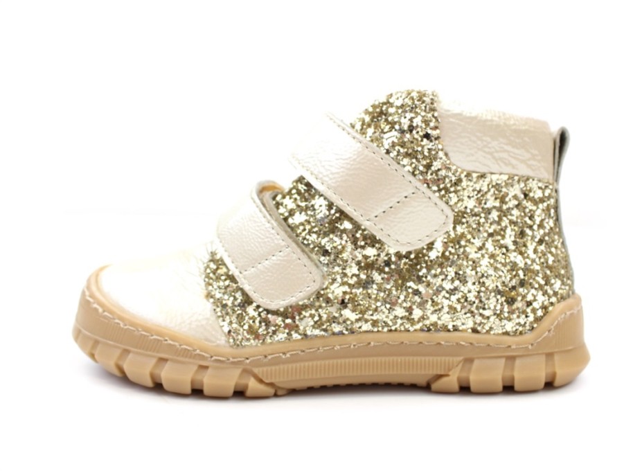 Baby Angulus Shoes And Sneakers | Angulus Shoes Butter/Champ Glitter With Velcro