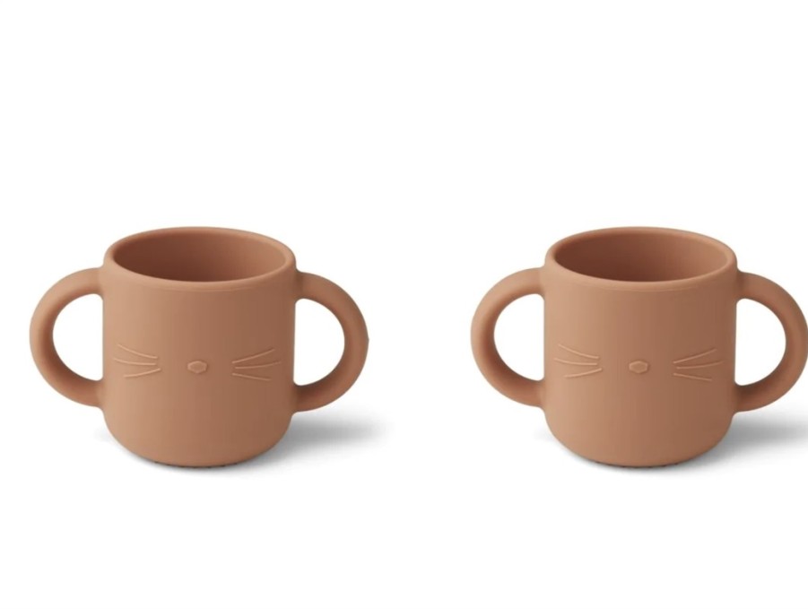 Accessories And Home Liewood | Liewood Cat/Tuscany Rose Cup With Handle Gene Silicone (2-Pack)