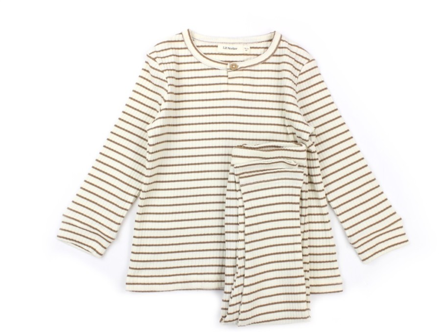 Kids Lil Atelier Underwear And Sleepwear | Lil Atelier Pyjamas Turtledove Stripes