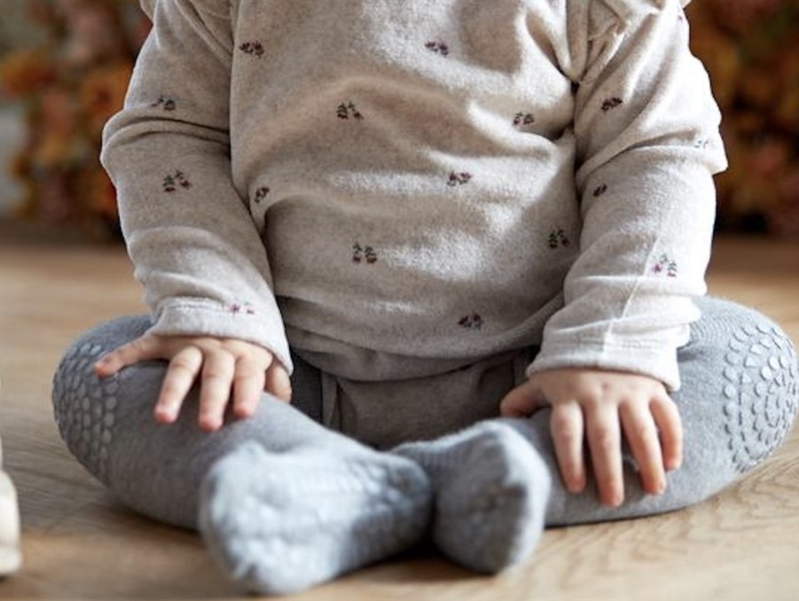 Baby GoBabyGo Tights | Gobabygo Grey Melange Crawl Tights Merino Wool