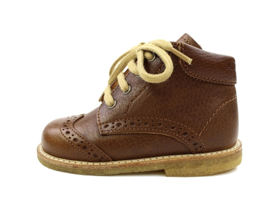 Baby Angulus First Shoes | Angulus Cognac Beginner Shoes