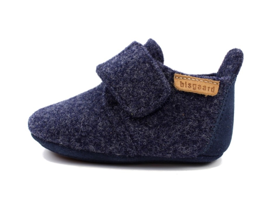 Kids Bisgaard Slippers | Bisgaard Blue Slippers With Velcro