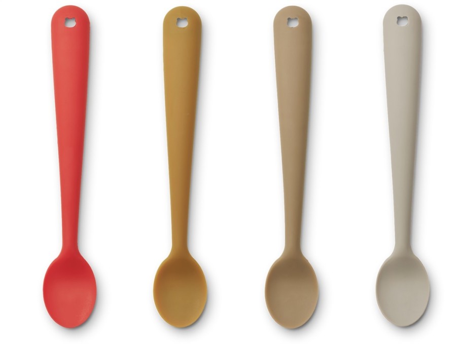 Accessories And Home Liewood | Liewood Apple Red Multi Mix Baby Spoon Siv Silicone (4-Pack)