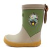 Kids Bisgaard Rubber Boots | Bisgaard Rubber Boot Green/Beige With Badge