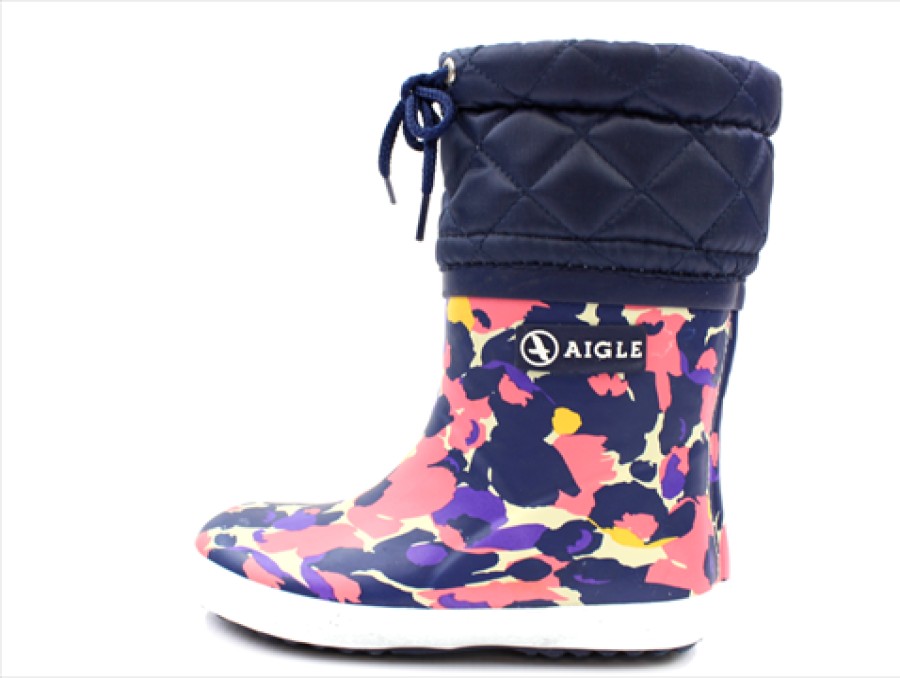 Baby Aigle Thermal Boots And Winter Rubber Boots | Aigle Giboulee Print Flower Winter Rubber Boot