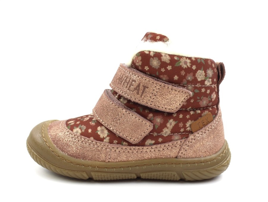 Baby Wheat Winter Boots | Wheat Red Flowers Winter Boot Dowi With Tex