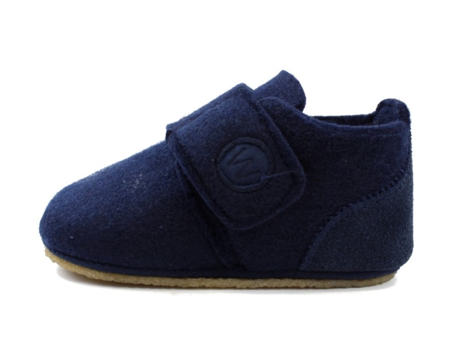 Baby Wheat Slippers | Wheat Wool Slippers Marlin Navy Wool