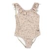 Tweens Wheat Swimwear | Wheat Purple Poppy Flowers Swimsuit Marie-Louise