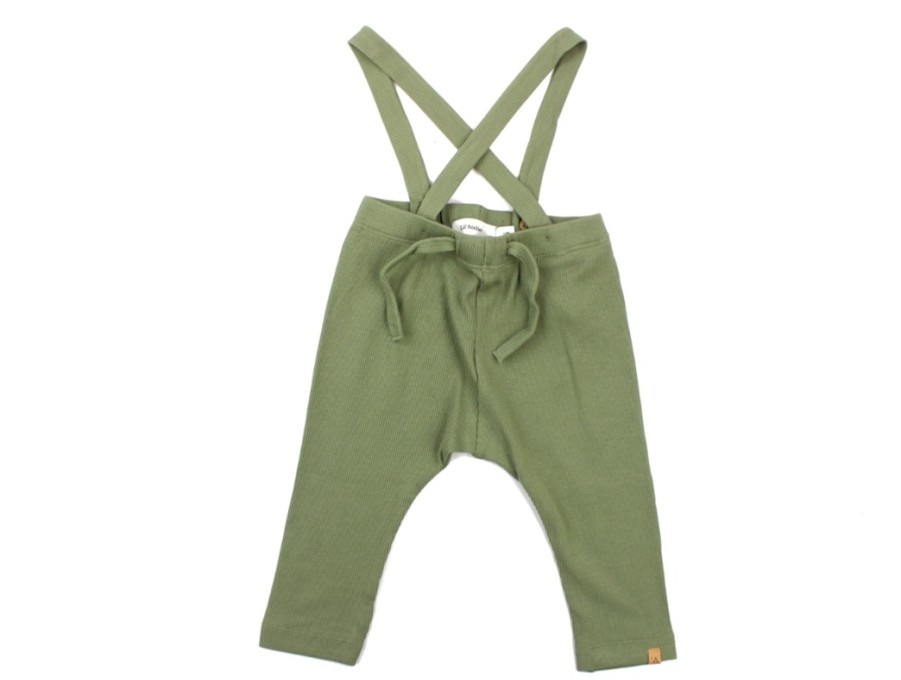 Baby Lil Atelier Pants And Leggings | Lil Atelier Pants Suspenders Oil Green