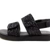 Kids Angulus Sandals | Angulus Black Glitter Sandal Velcro