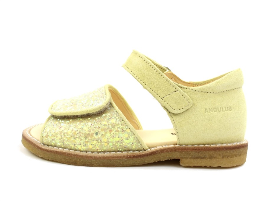 Kids Angulus Sandals | Angulus Light Yellow Sandal Glitter