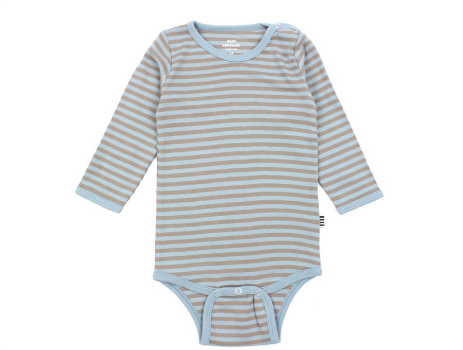 Baby Mads Nørgaard Bodysuits And Jumpsuits | Mads Norgaard Stone Blue/Cinder Striped Body