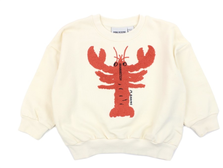 Baby Mini Rodini Blouses And Knitwear | Mini Rodini White Lobster Sweatshirt