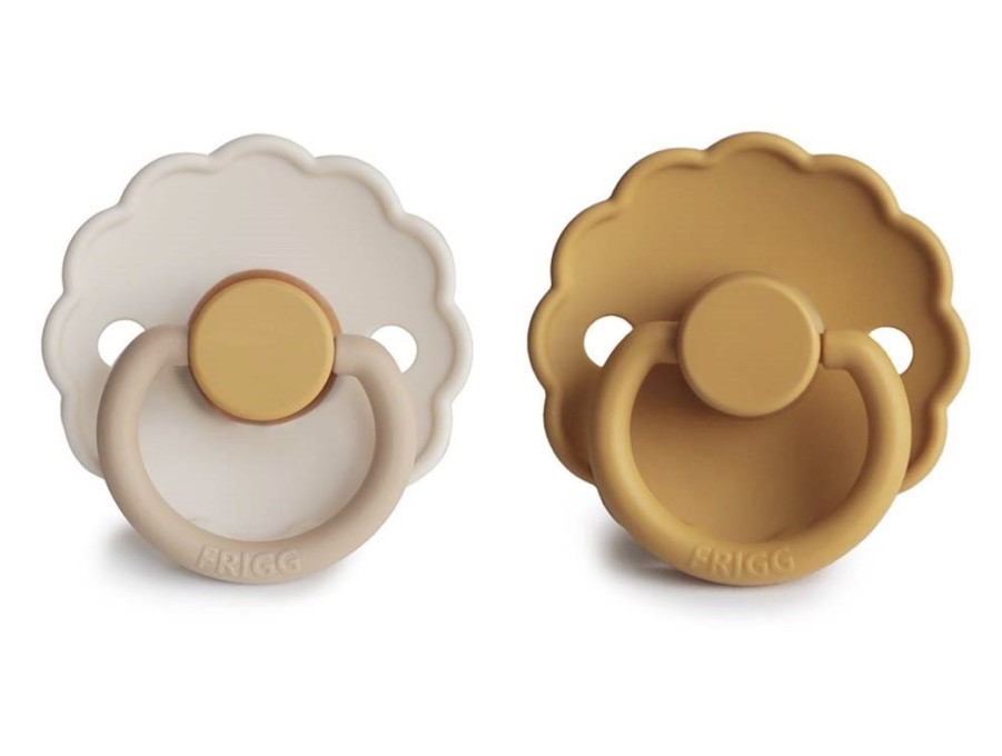 Accessories And Home FRIGG | Frigg Chamomile/Honey Gold Pacifer Daisy Latex (2-Pack)