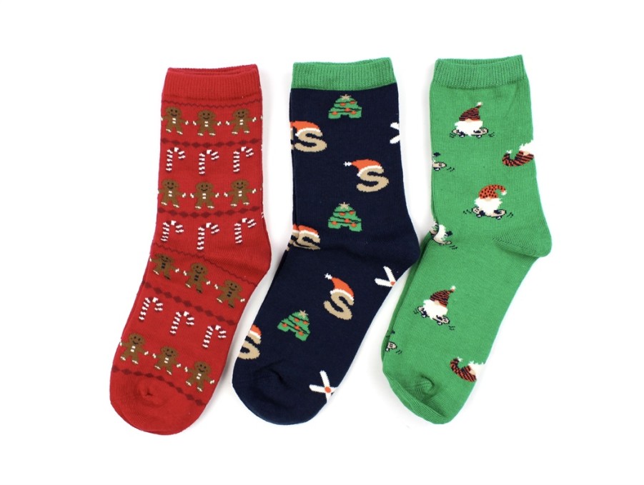 Kids Name It Socks | Name It Jolly Green Christmas Stockings (3-Pack)