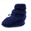 Baby Joha Baby Shoes And Crawler Shoes | Joha Booties Dark Blue Melange Merino Wool