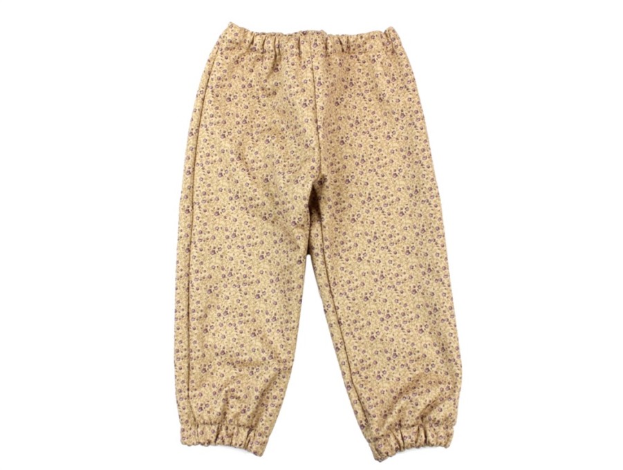 Kids Wheat Overpants | Wheat Softshell Pants Luca Lilac Flowers