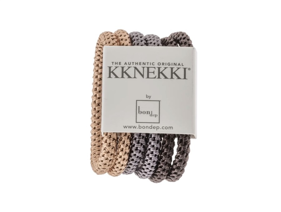 Accessories And Home Kknekki | Kknekki Hair Ties Brown/Grey Mix Slim (6-Pack)