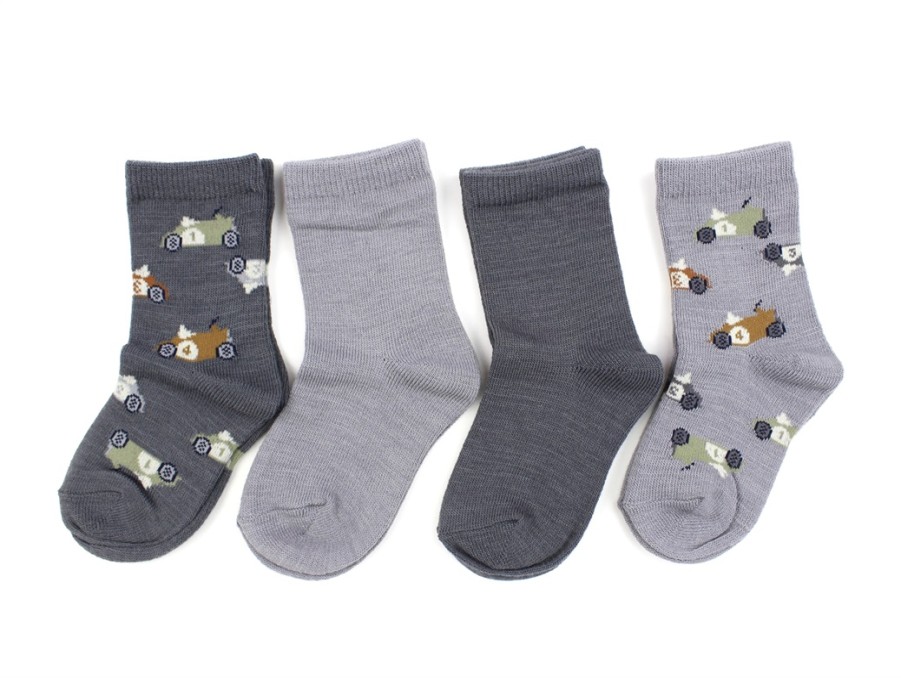 Baby Name It Socks | Name It Iron Gate Wool/Cotton Socks (4-Pack)