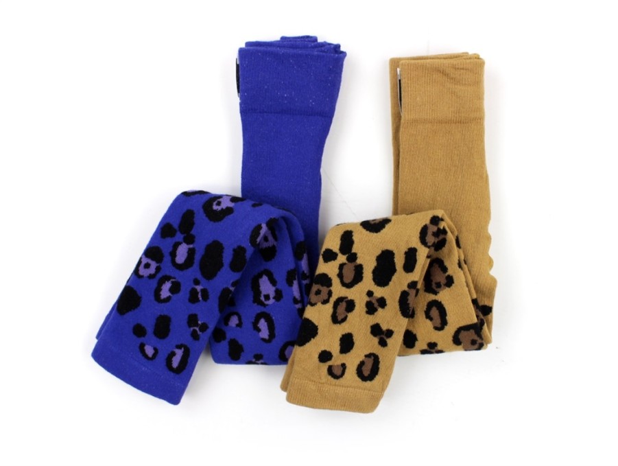 Baby Mini Rodini Tights | Mini Rodini Leggings Leopard Rib (2-Pack)