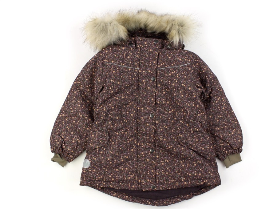 Baby Wheat Winter Jackets | Wheat Eggplant Buttercups Mathilde Winter Jacket