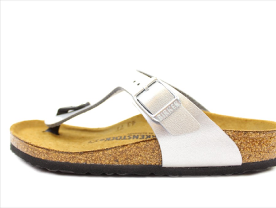 Tweens Birkenstock Sandals | Birkenstock Gizeh Sandal With Silver Buckle