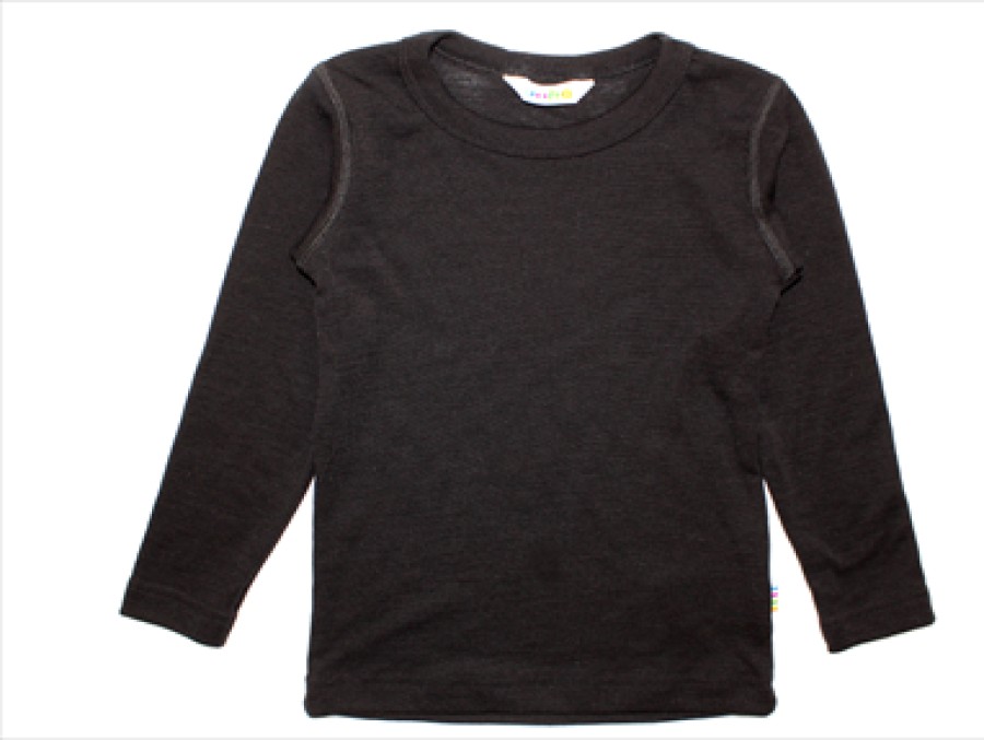 Baby Joha Short And Long-Sleeved T-Shirts | Joha Black Blouse Merino Wool/Silk