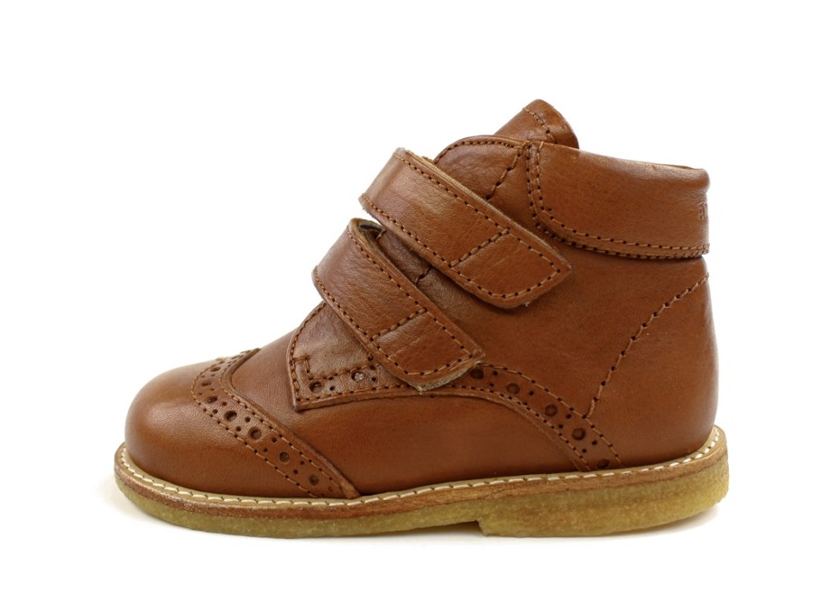 Baby Angulus First Shoes | Angulus Cognac Toddler Shoe With Velcro