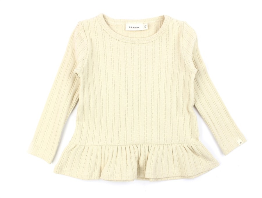 Baby Lil Atelier Short And Long-Sleeved T-Shirts | Lil Atelier Wood Ash Top