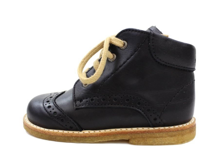 Baby Angulus First Shoes | Angulus Toddler Shoe Black With Laces