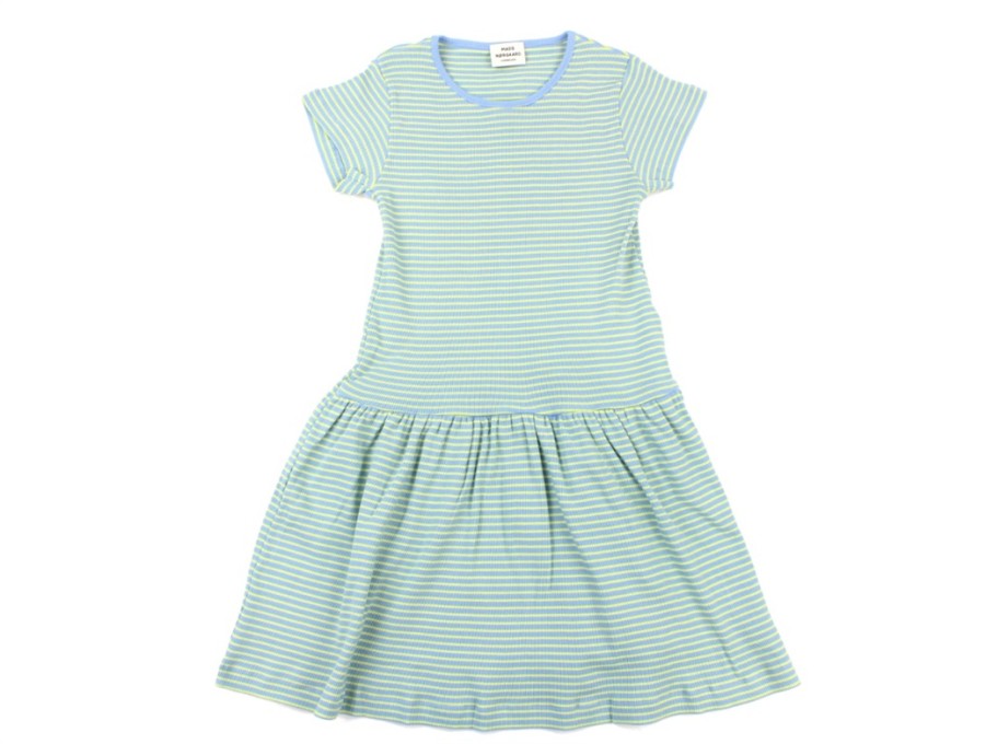 Tweens Mads Nørgaard Dresses | Mads Norgaard Dress Daisina Della Robbia Blue Sunny Lime