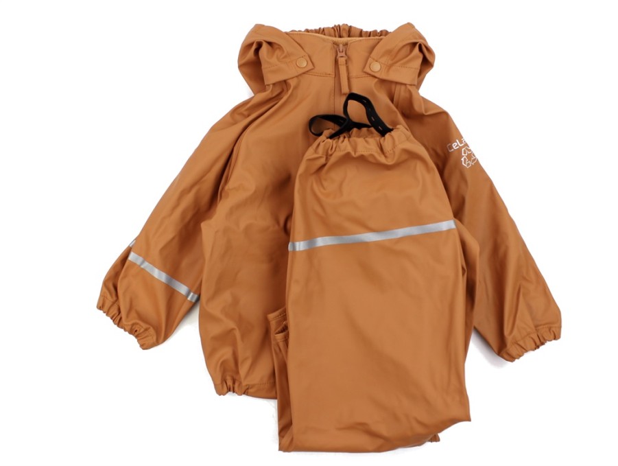 Baby Celavi Rainwear | Celavi Amber Brown Rainwear Recycled Pu