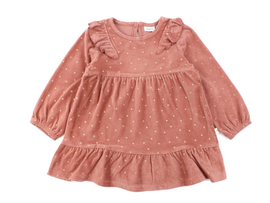 Baby Name It Dresses | Name It Light Mahogany Polka Dot Glitter Dress