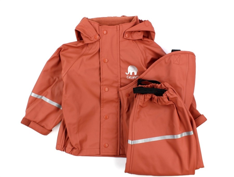 Baby Celavi Rainwear | Celavi Rainwear Pants And Jacket Redwood