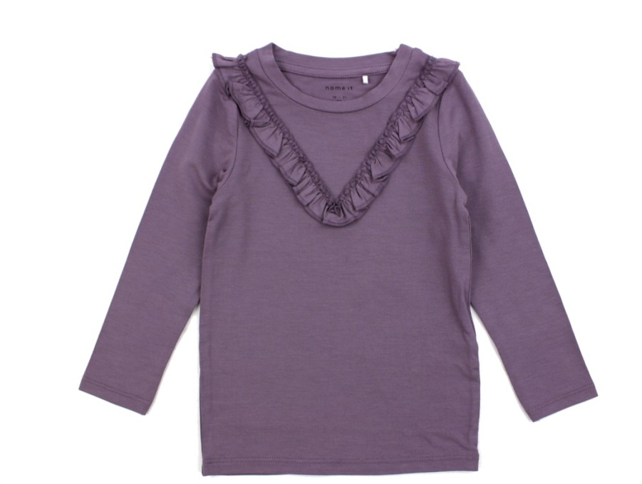 Baby Name It Blouses And Knitwear | Name It Arctic Dusk Top With Ruffles