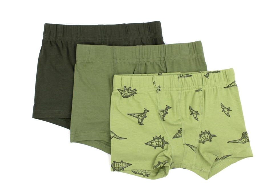 Kids Name It Underwear And Sleepwear | Name It Sage Dinoprint Boxers (3-Pack)