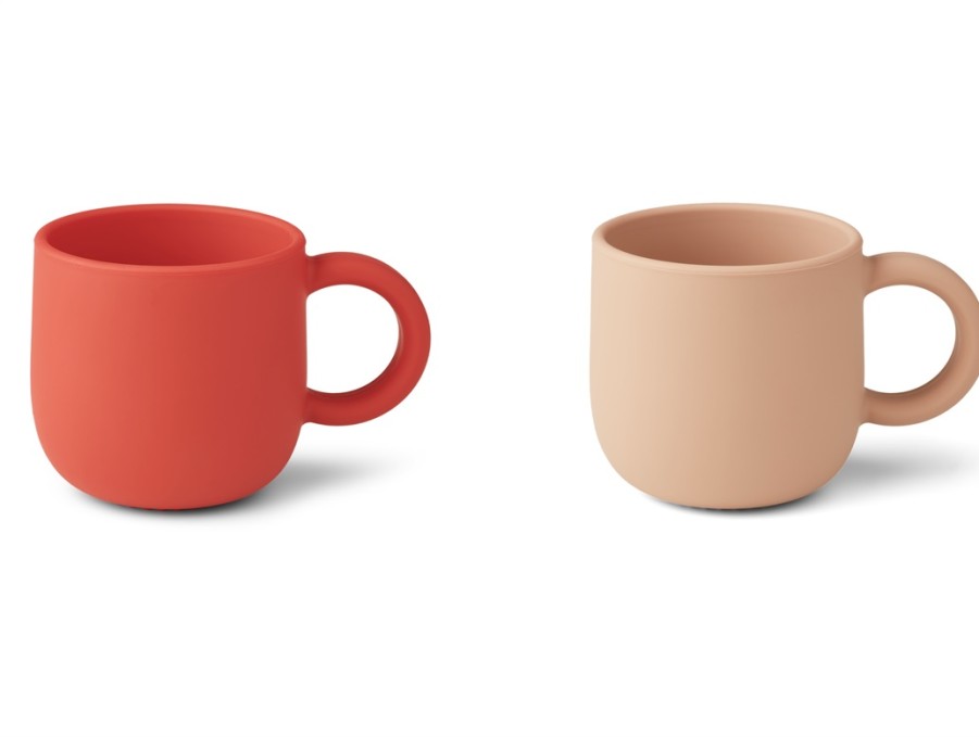 Accessories And Home Liewood | Liewood Apple Red/Tuscany Rose Cup With Handle Merce Silicone (2-Pack)