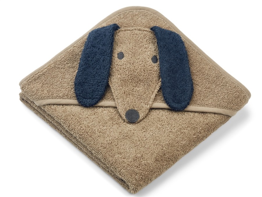 Baby Liewood Swimwear | Liewood Dog/Oat Mix Hooded Baby Towel Albert