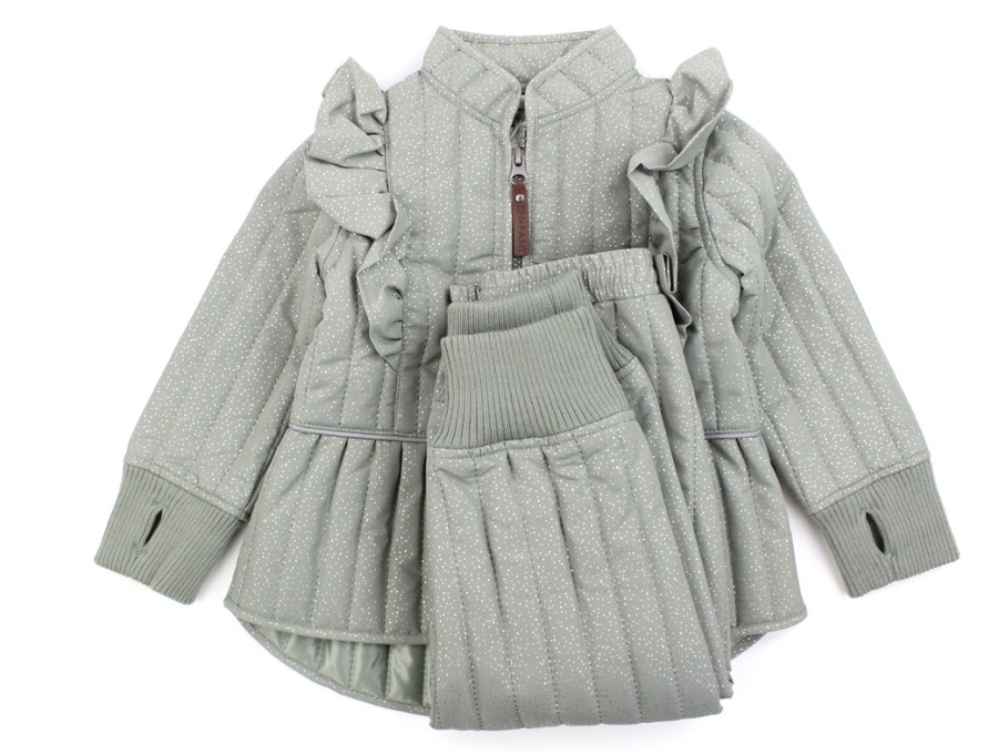 Baby En Fant Thermal Wear And Fleece | En Fant Shadow Thermal Set With Ruffle Glitter