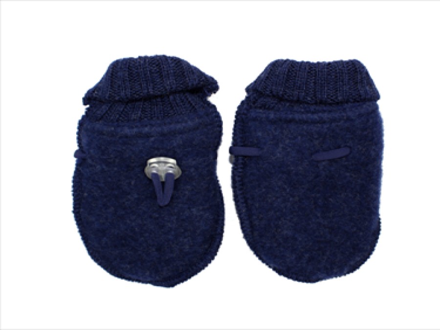 Baby Joha Wool | Joha Dark Blue Melange Mittens Merino Wool