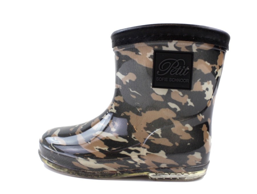 Baby Petit by Sofie Schnoor Rubber Boots | Petit By Sofie Schnoor Rubber Boot Brown Camouflage