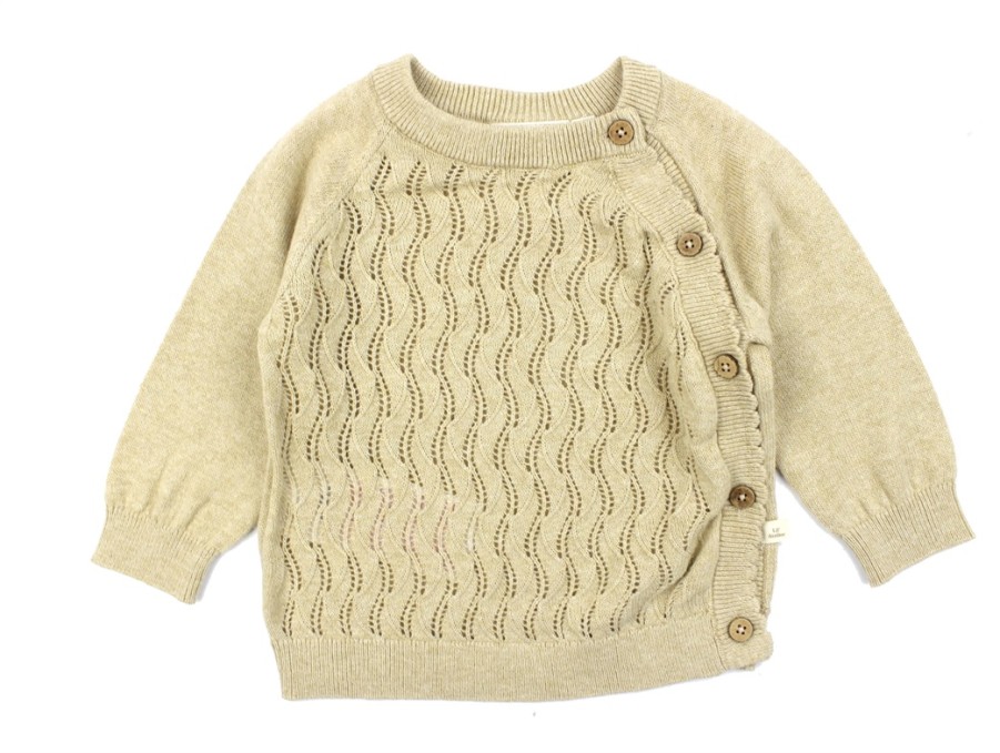 Baby Lil Atelier Blouses And Knitwear | Lil Atelier Warm Sand/Melange Wrap Cardigan