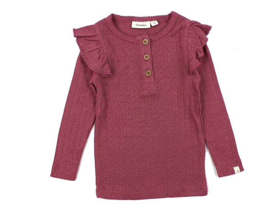 Baby Lil Atelier Short And Long-Sleeved T-Shirts | Lil Atelier Dry Rose Top With Pattern