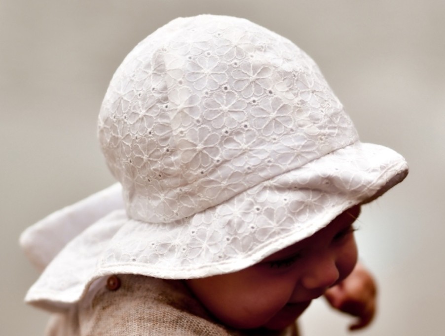 Accessories And Home Mikk line | Mikk-Line Sun Hat White Broderie Anglaise