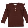 Baby Lil Atelier Short And Long-Sleeved T-Shirts | Lil Atelier Rum Raisin Patterned Top