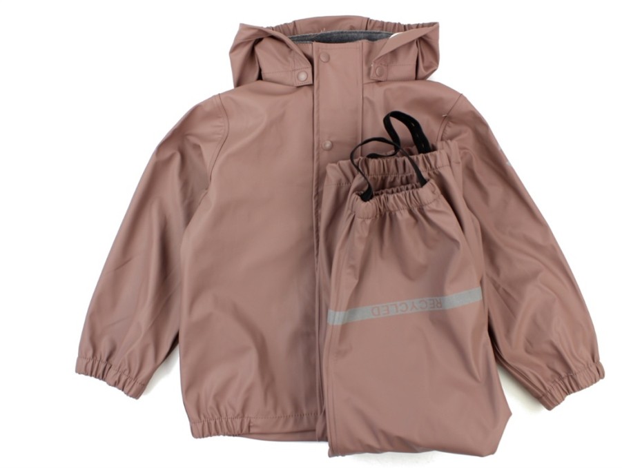 Tweens Mikk line Rainwear | Mikk-Line Rainwear Pants And Jacket Twilight Mauve