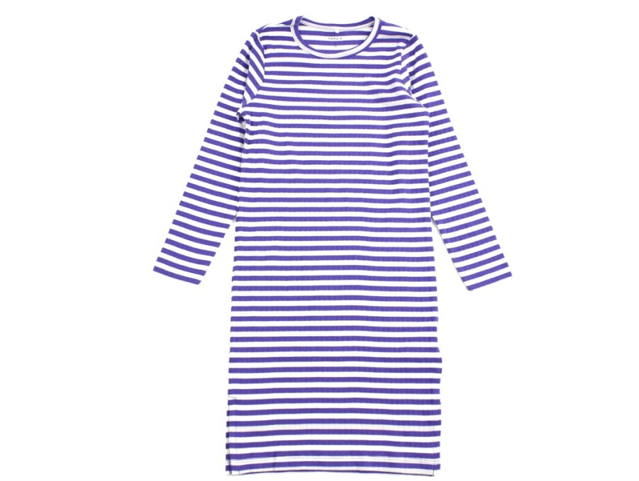 Tweens Name It Dresses | Name It Purple Corallites Dress Stripes