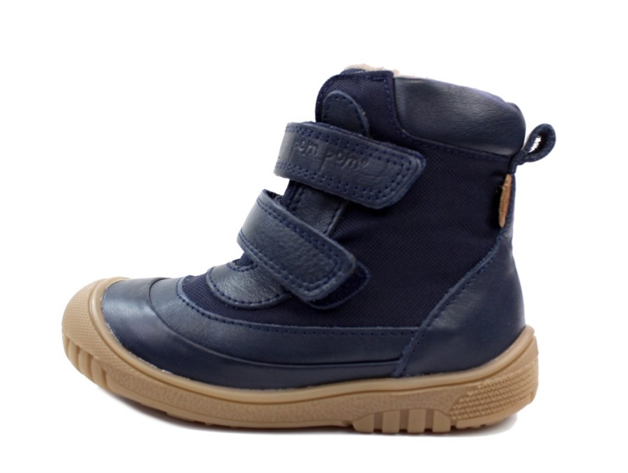 Baby Pom Pom Winter Boots | Pom Pom Winter Boot Navy With Tex