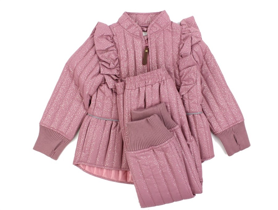 Baby En Fant Thermal Wear And Fleece | En Fant Mesa Rose Thermoset With Ruffle Glitter